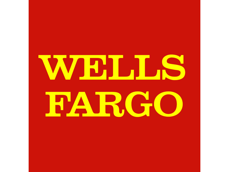 A red and yellow logo for wells fargo.